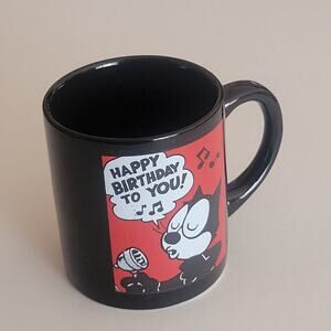 Vintage 1989 Applause Felix The Cat Happy Birthday To You Ceramic Coffee Mug.0